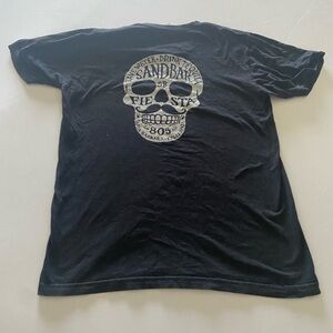 American Apparel Black Graphic “Sandbar” skeleton Tee